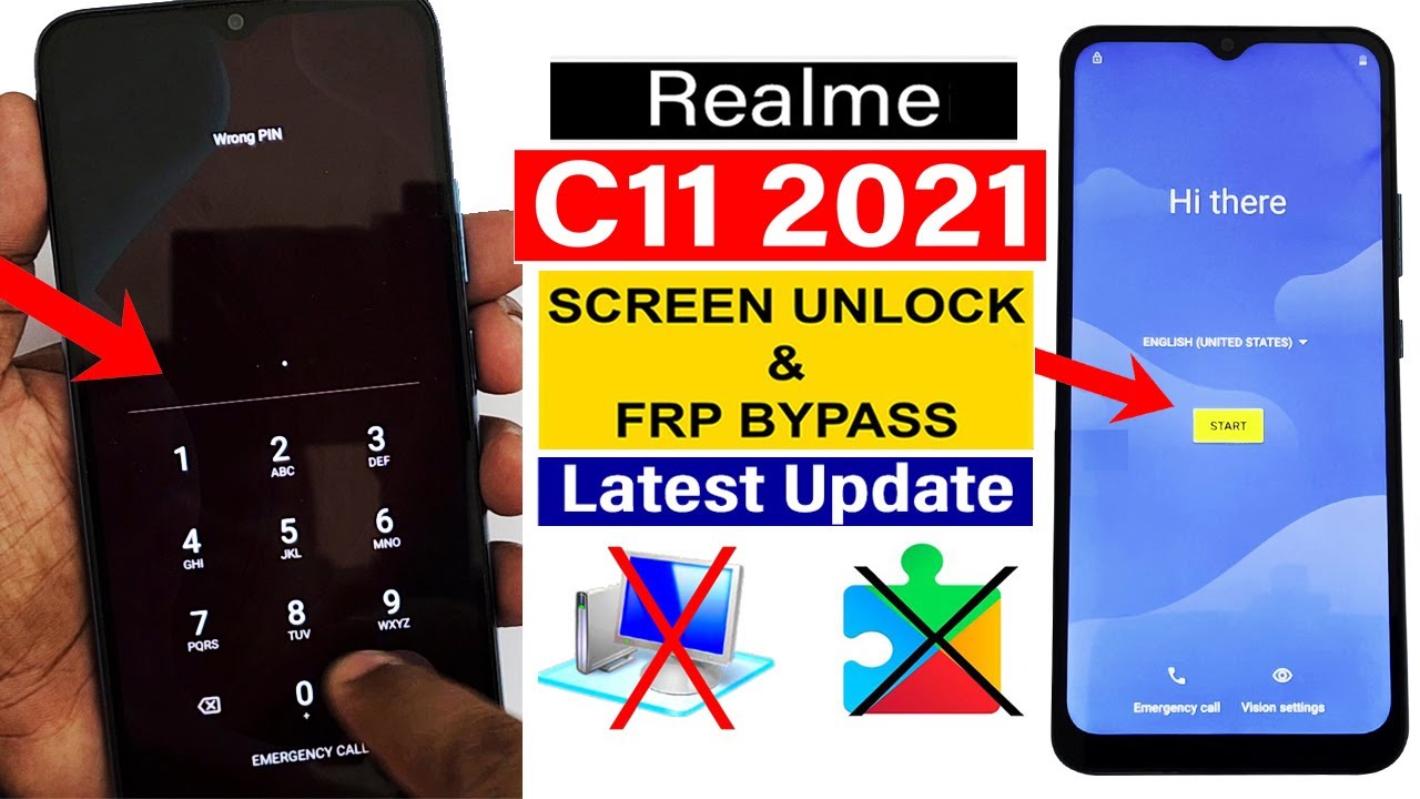 Realme C11 (2021) RMX3231 : Hard Reset & FRP Bypass - Without Computer (NEW METHOD)