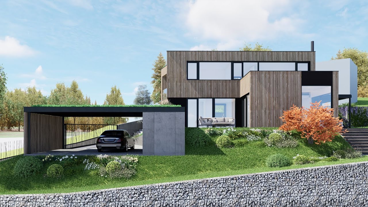 Rodinný dom vo svahu, CLT40, Trenčín, atelier MOLNÁR-PERÁČEK s.r.o.