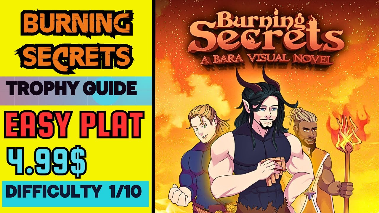 Burning Secrets - A Bara Visual Novel Trophy Guide / Achievement Guide | Full Platinum Walkthrough