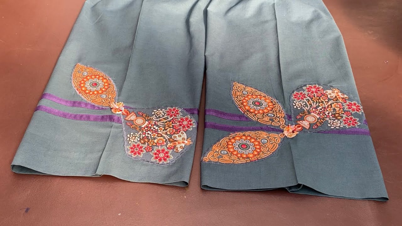 How to make designer trouser with printed shirt patches
