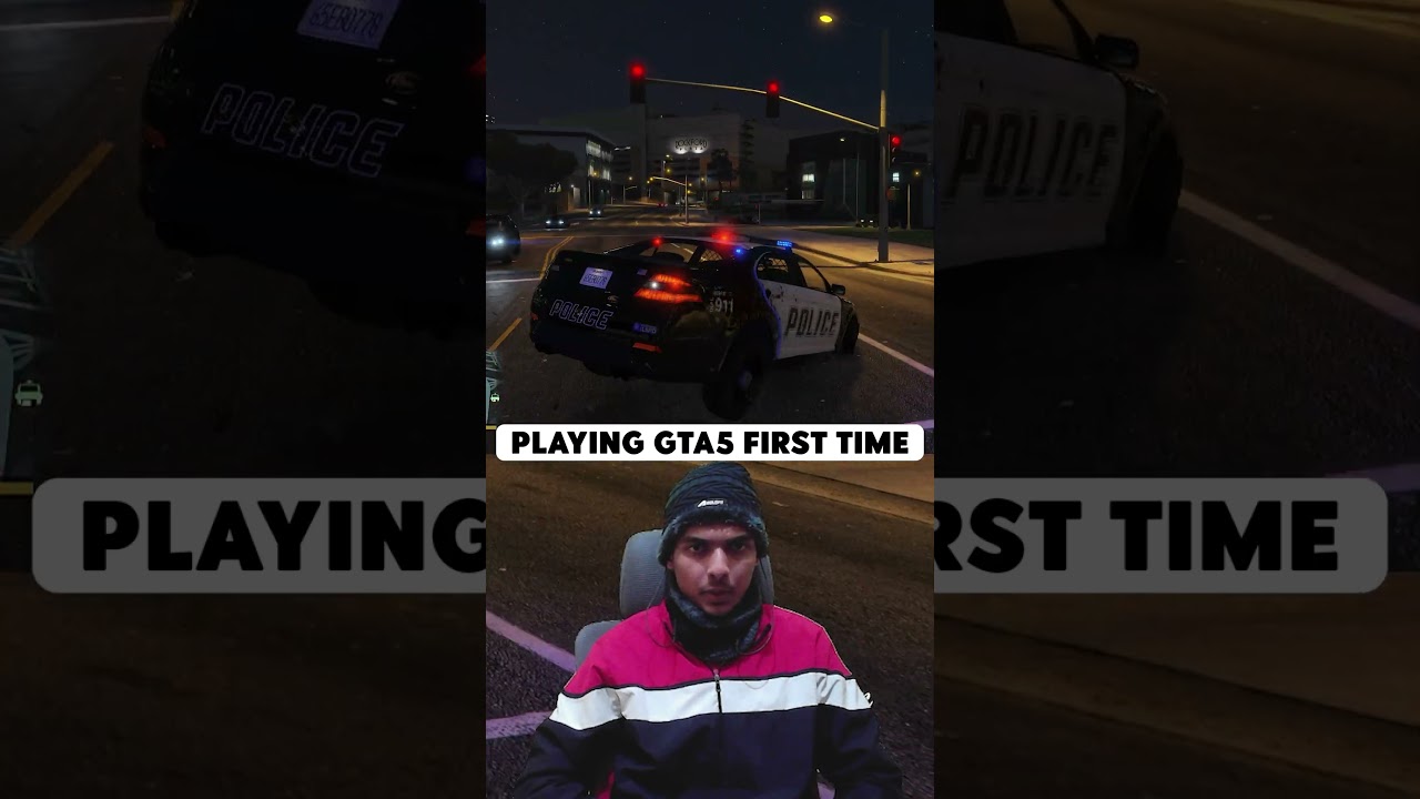 Police Car Chase in GTA5  - Playing GTA5 FIRST TIME 