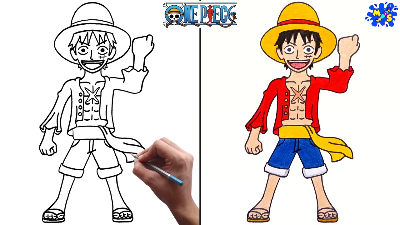 Luffy Drawing One Piece || How to Draw Luffy from One Piece Easy Step by Step