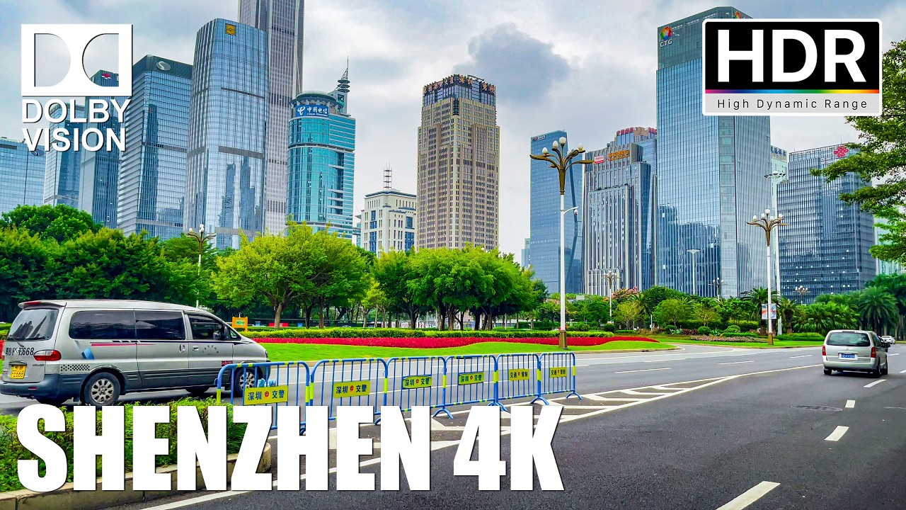 Shenzhen, China - Driving in downtown Shenzhen - China's most modern city｜4K HDR