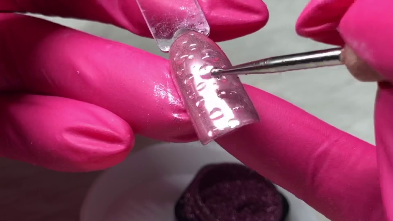 Ongle gel uv effet GOUTTE D&rsquo;EAU 💧