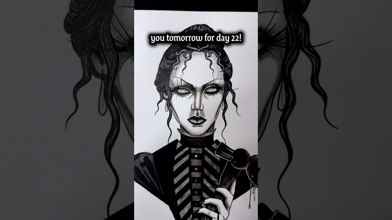 🪓 День 21: Лиззи Борден 🩸 #gothicart #готика #рисунок #inktober #жуткиеистории #жуткий #фольклор