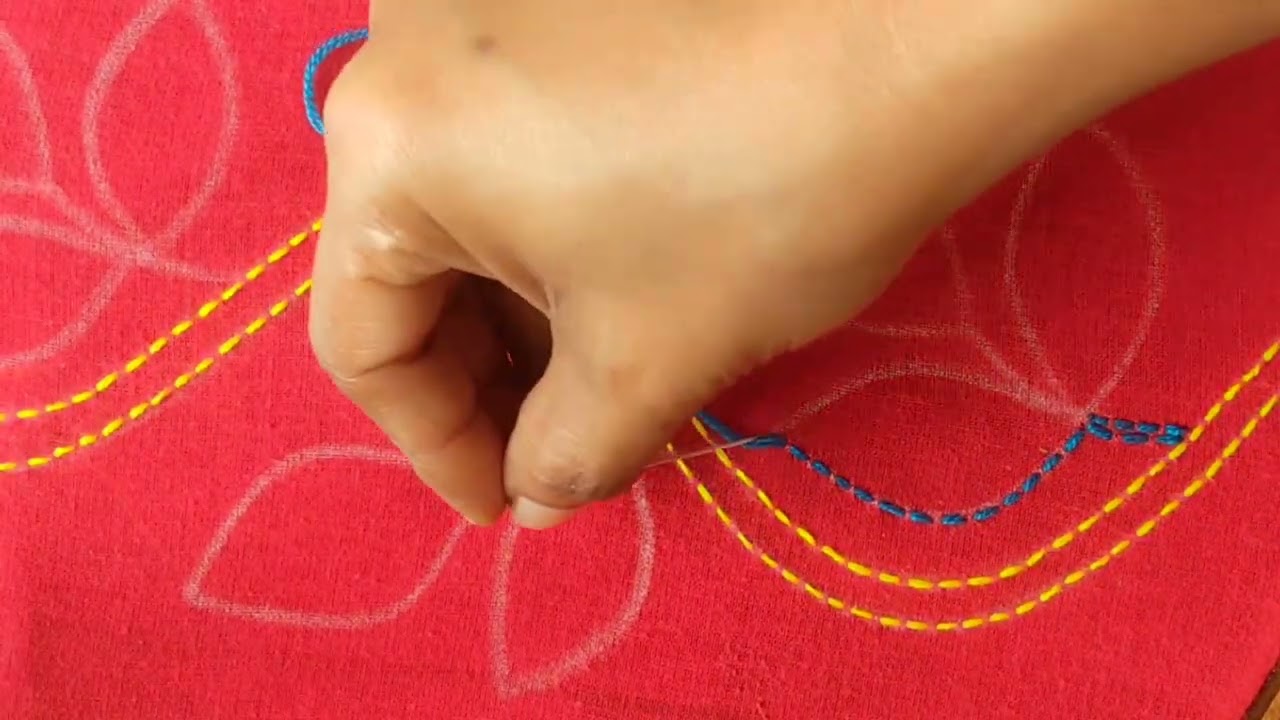 So nice traditional nakshi kantha design stitch very slowly step by step for beginners