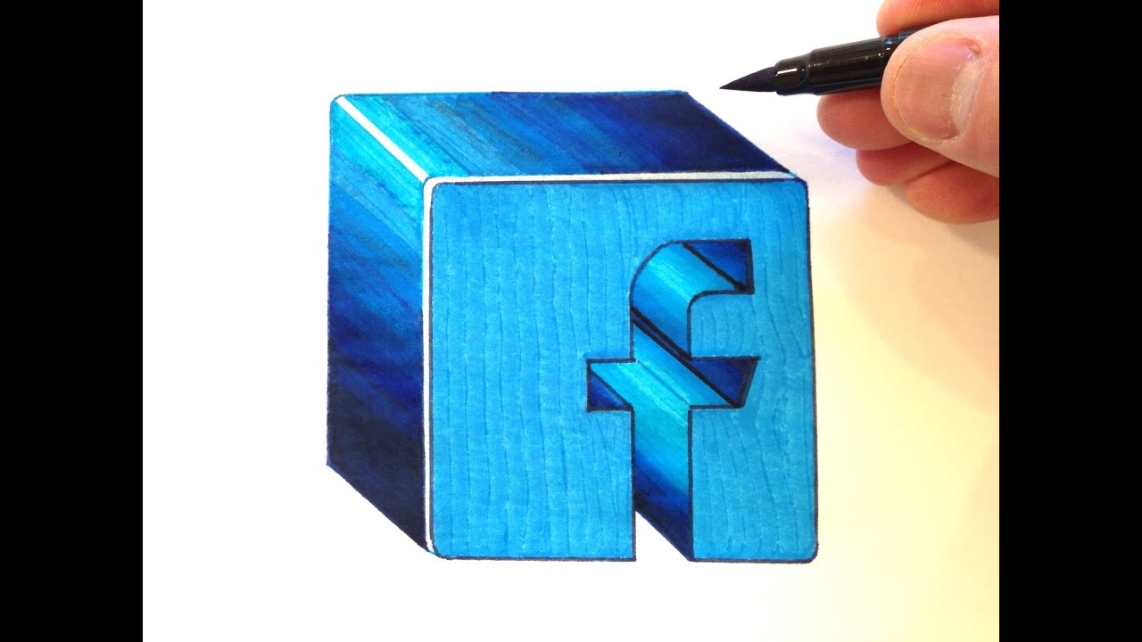 How to Draw the Facebook Logo in 3D