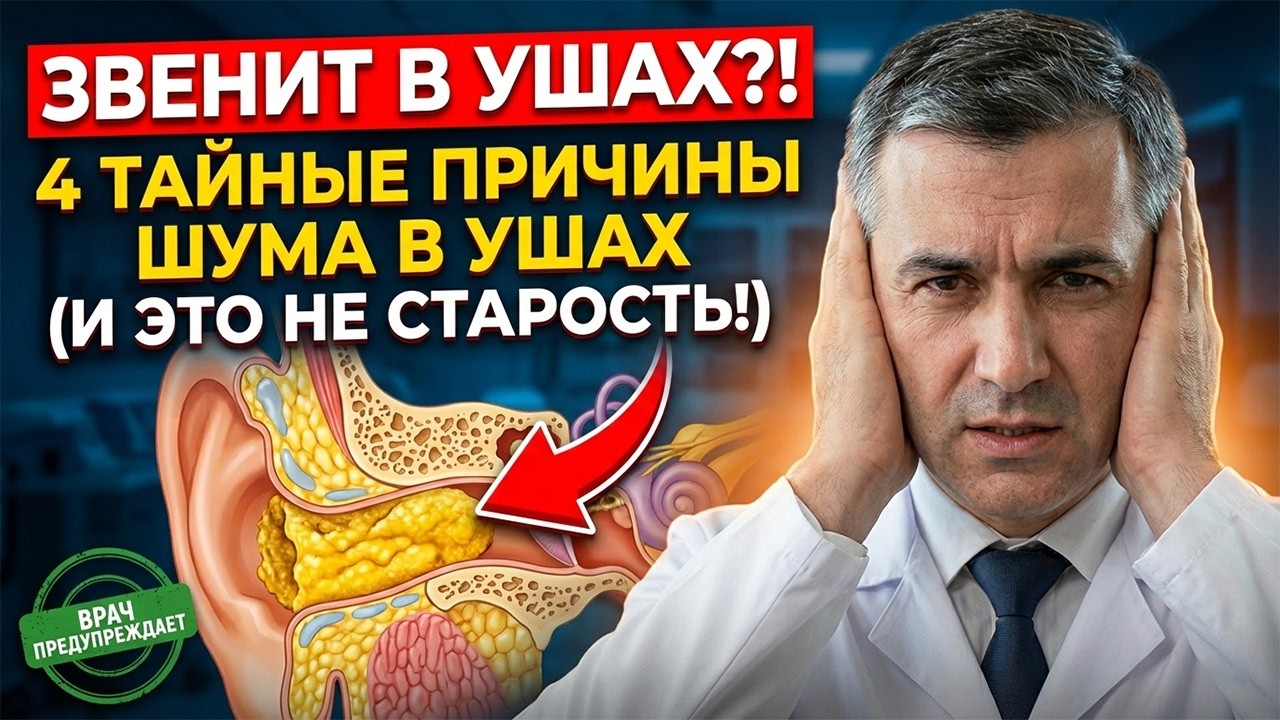 ЗВЕНИТ В УШАХ?! 😱 4 ТАЙНЫЕ ПРИЧИНЫ ШУМА В УШАХ (И ЭТО НЕ СТАРОСТЬ!) 🧠💥