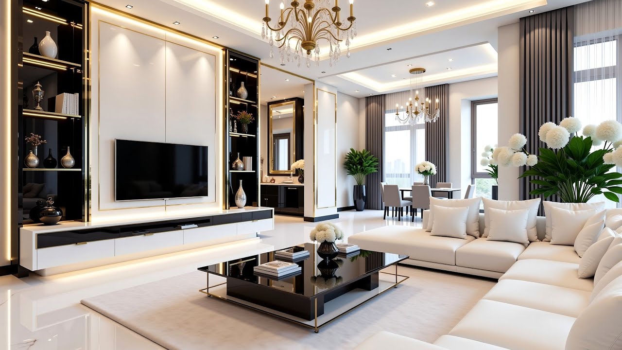 Trendy Luxury Modern Home Interior Designs 2025 | Living Room Design & TV Wall Decorating Ideas
