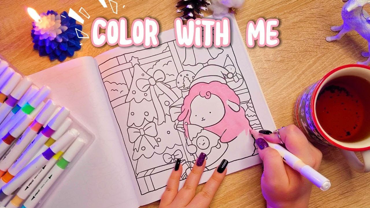 ASMR COLOR WITH ME | Cozy Christmas Coloring | NO TALKING