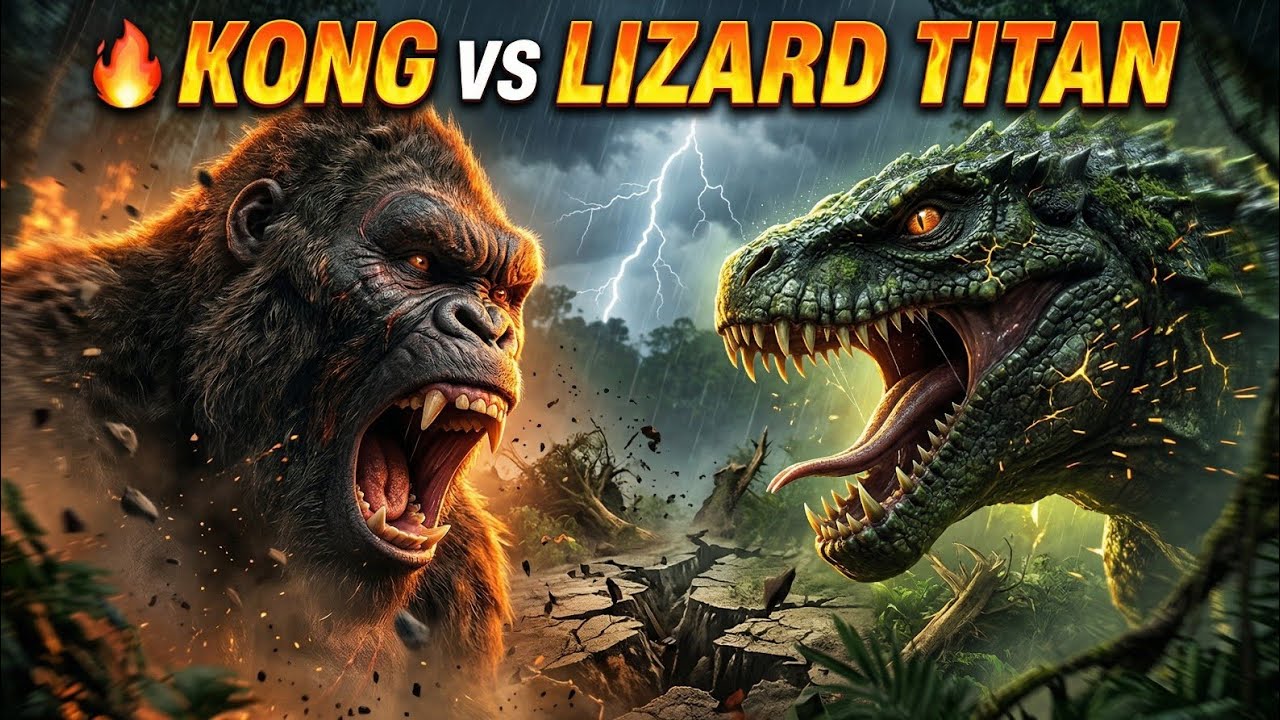 Kong vs Giant Lizard Titan | Epic Monster Battle (4K)