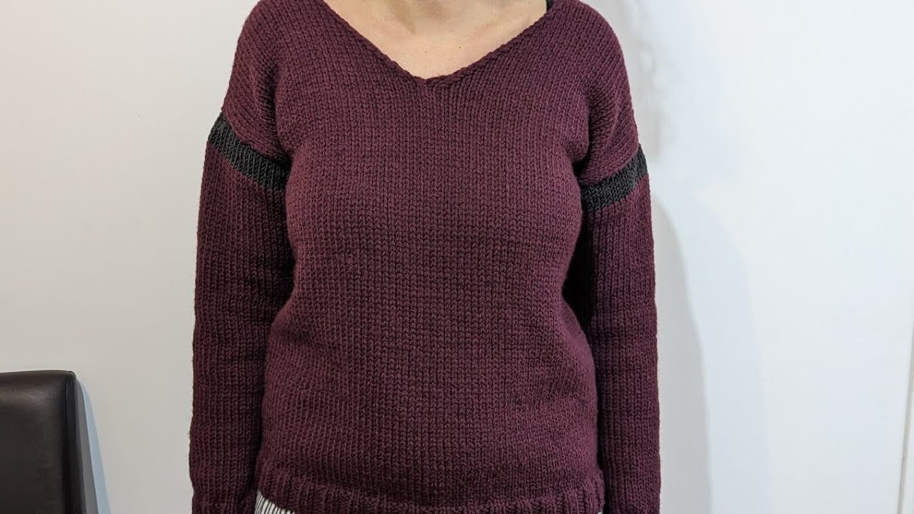 Pull col V taille XL au tricot