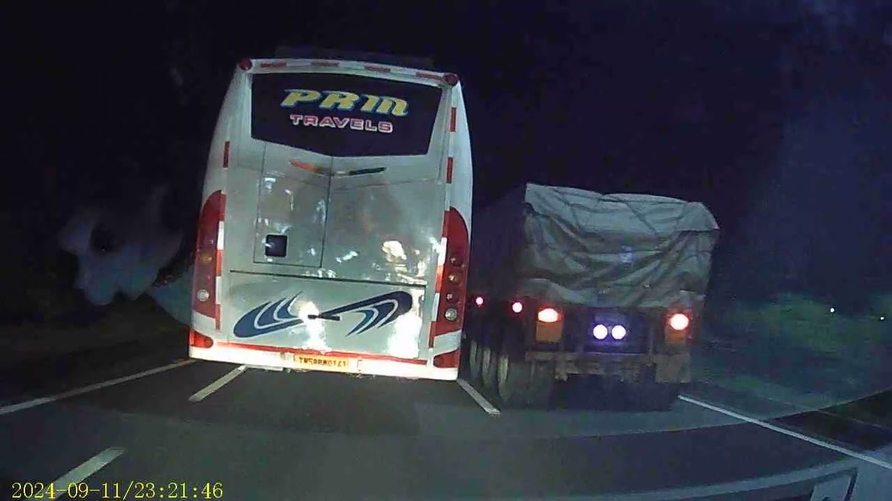 Chennai to Palani Night Drive 🚗💨 | Private Buses Lane Cutting Caught on Dashcam | 8x Speed