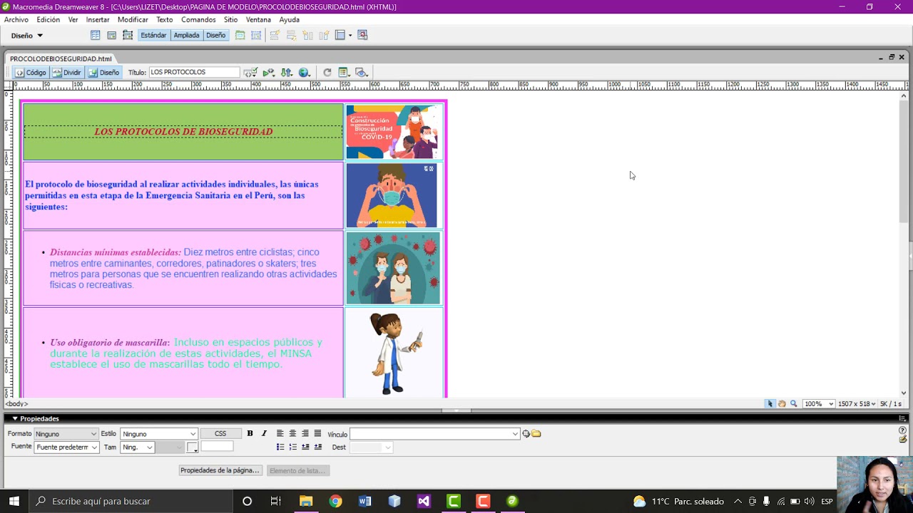 CÓDIGOS PARA UN TEXTO EN MOVIMIENTO-DREAMWEAVER