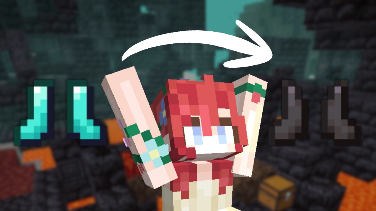 Моя первая попытка добыть незерит в Minecraft.
