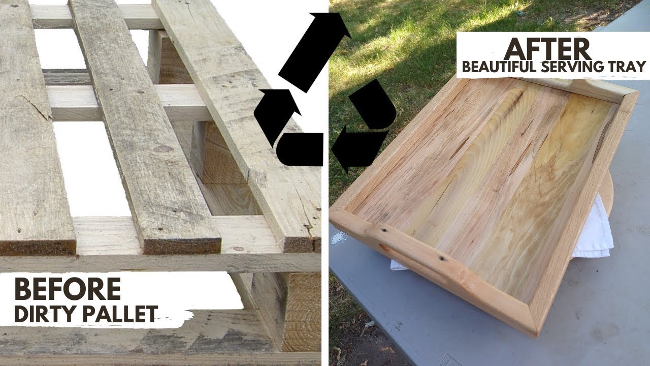 Pallet Wood Upcycled To Beautiful Serving Tray -- Long Version