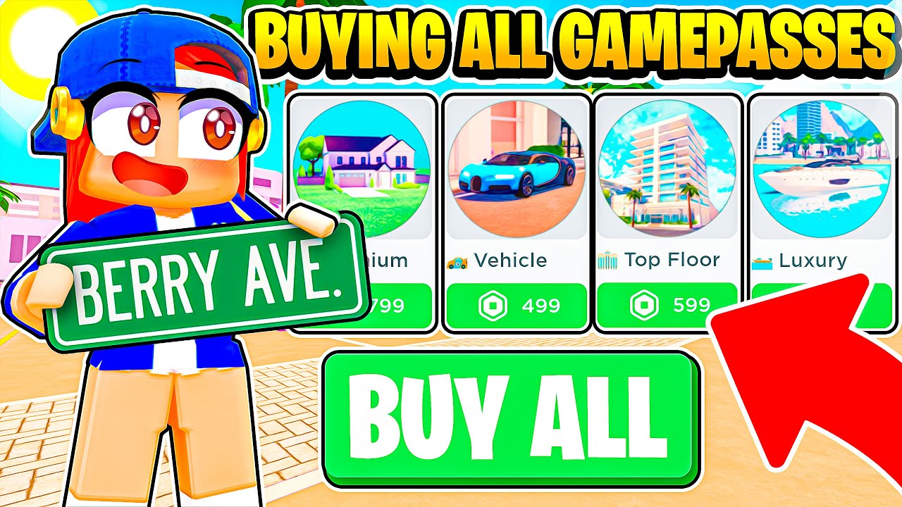 I Bought EVERY GAMEPASS In BERRY AVENUE RP! (Roblox)