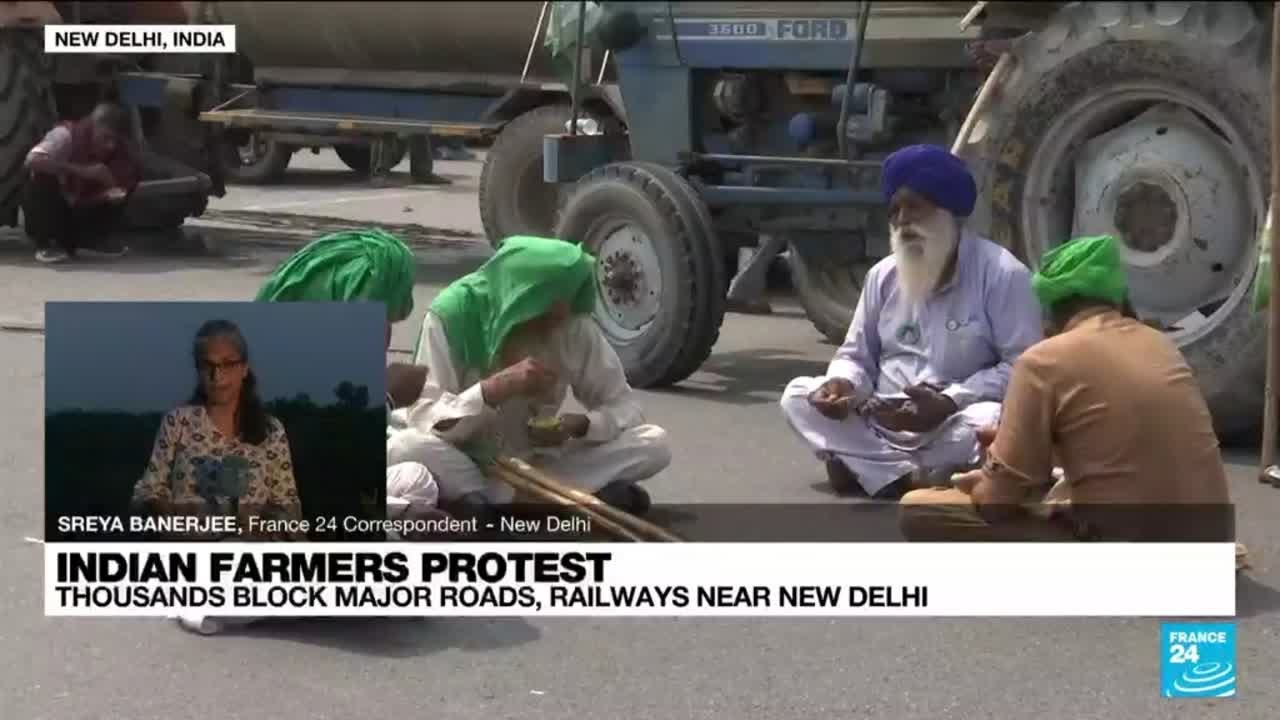 Indian farmers protests: Thousands block major roads, railways near New Delhi &bull; FRANCE 24 English