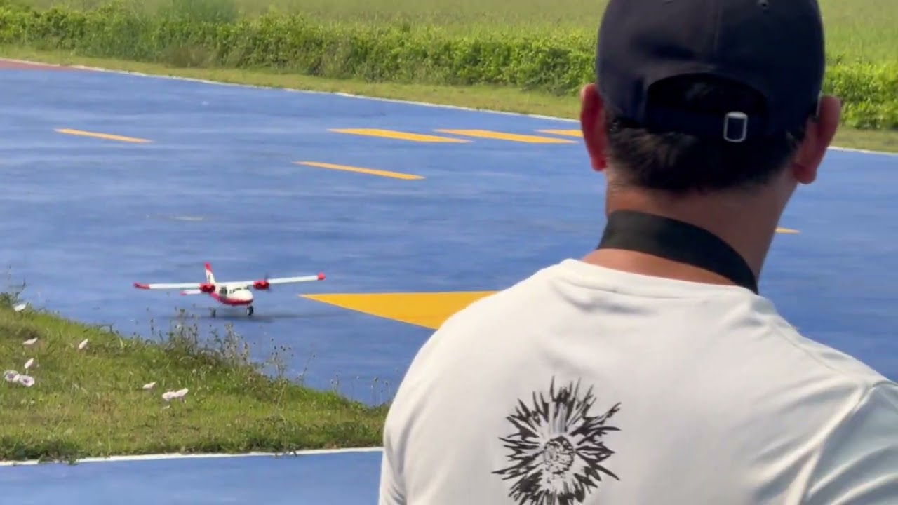 P68 xfly take off and landing on windy day