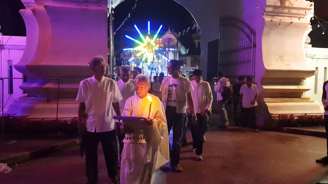 Monks and Spirit Mediums returning from  Mun & Sork River after Invocation of Phra Upakut
