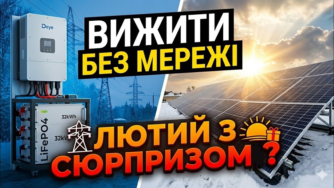 Чи реально вижити взимку автономно? Скільки я заробив на СОНЦІ у лютому? 12кВт панелей +32кВтLifepo4