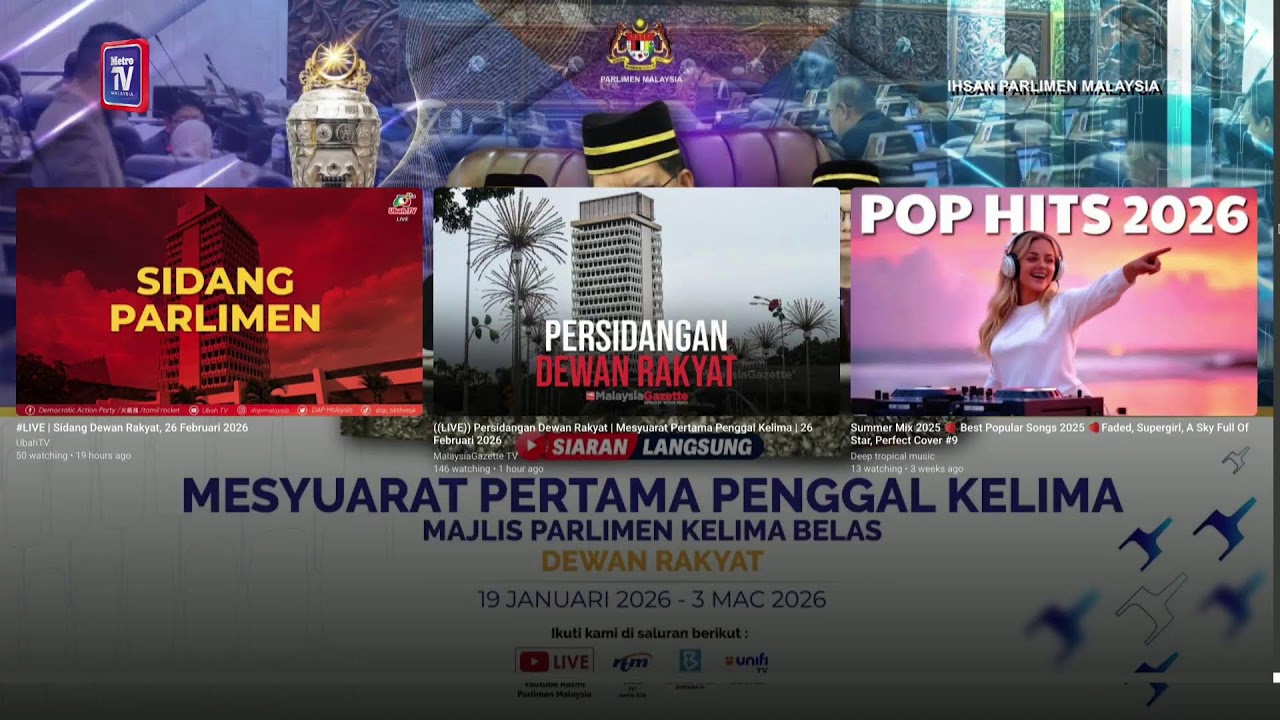 [LANGSUNG] Persidangan Mesyuarat Pertama Penggal Kelima Parlimen ke-15 | 26 Februari 2026