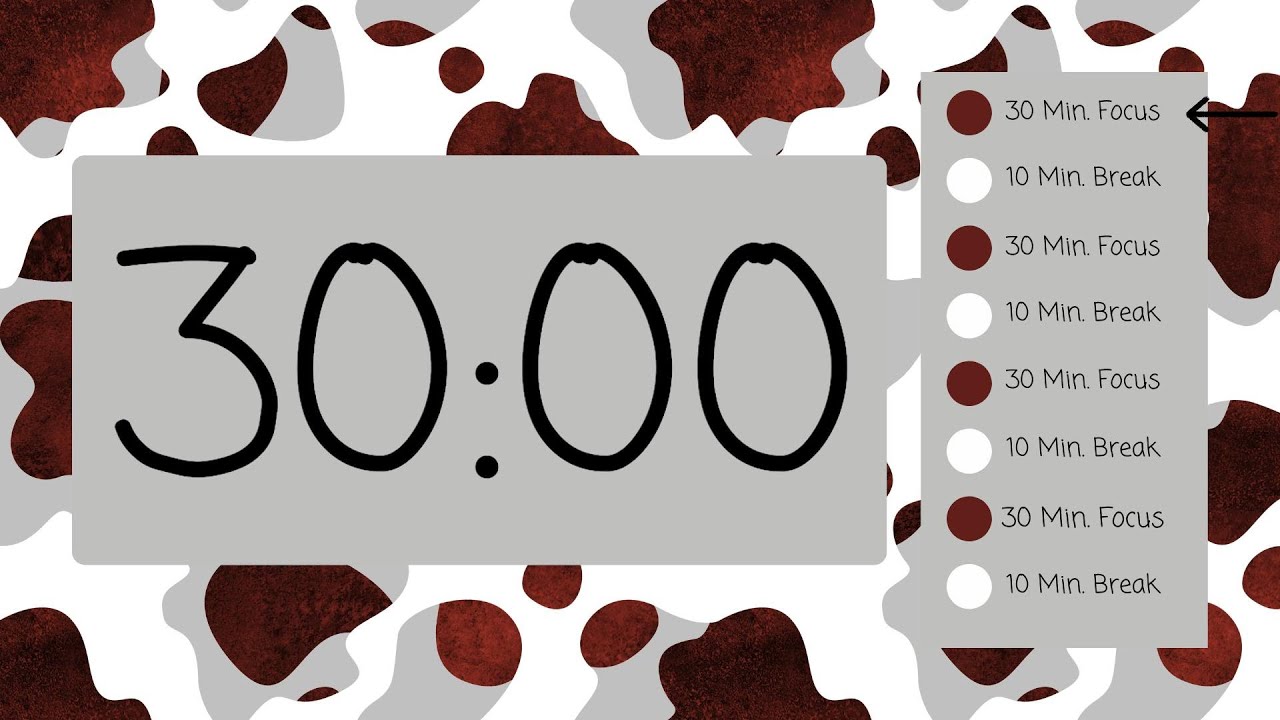 ⏰ 30/10 Pomodoro Timer | Focus Like a Boss 💪 | Simple Beeps 🔔