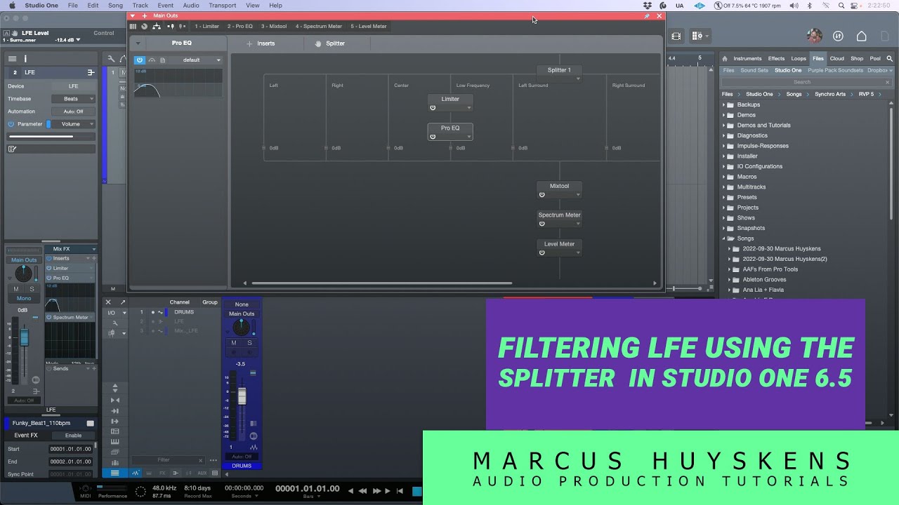 Working with the LFE Channel in PreSonus Studio One - Part 2