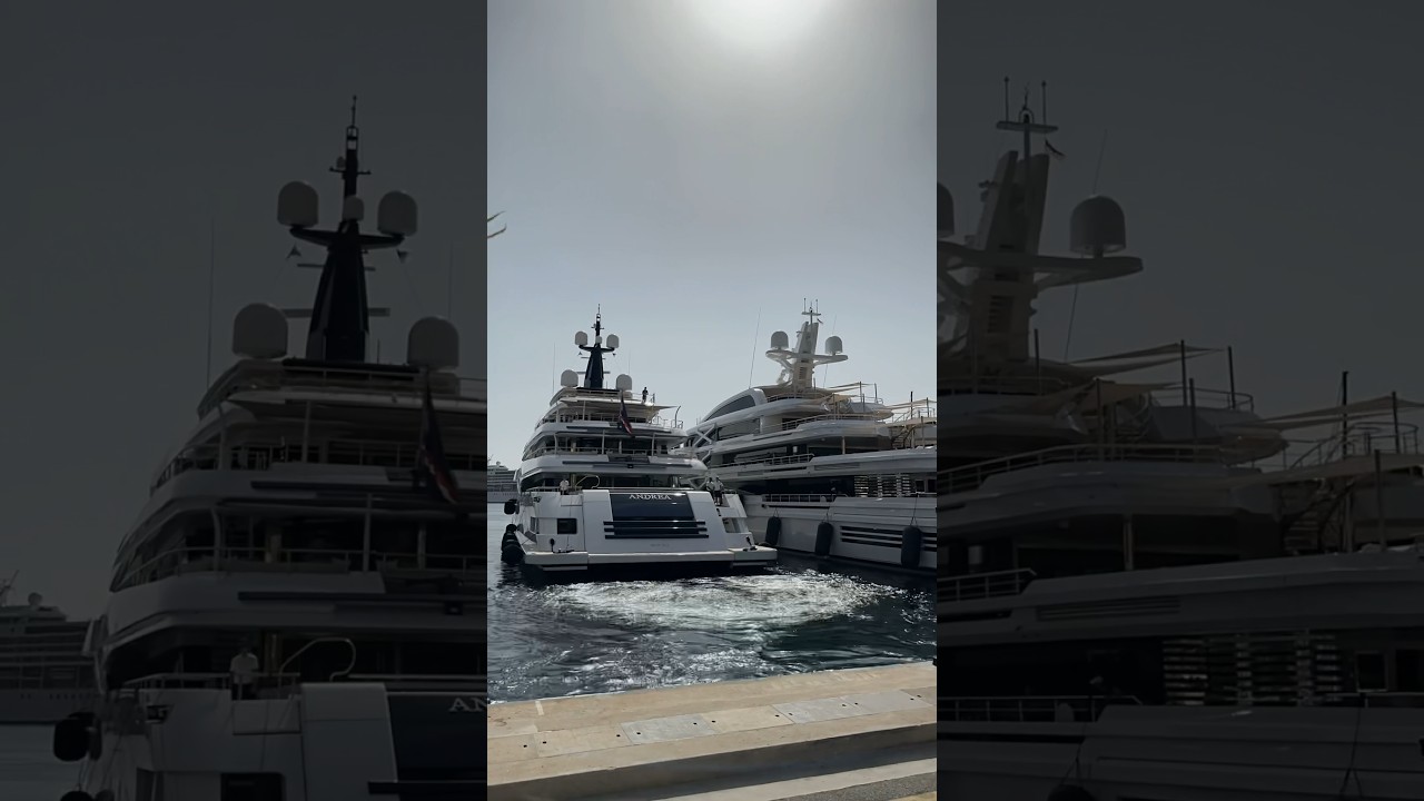 ANDREA 74m Luxury charter yacht #Docking #Monaco #Port Hercules #luxury #lifestyle #superyacht