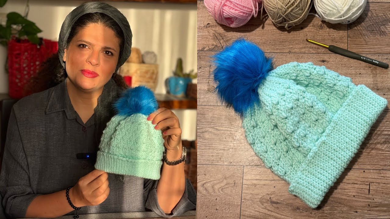 چالش ۵ روز ۵ کلاه زمستونی 🌨️🧶 روز دوم 