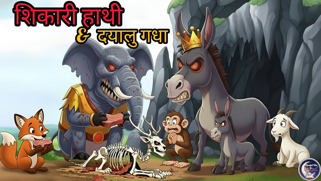 मांसाहारी हाथी और दयालु गधा 🐕‍🦺 | जंगल की कहानी || bacho ki khani || Elephant vs Lion | jungle story