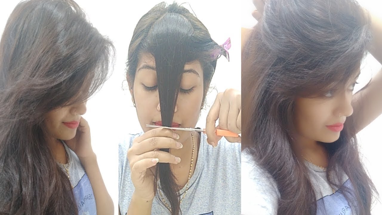 How To Cut Perfect Front Layered Fringe At Home | Side Swept Bangs / Flicks || Krrish Sarkar