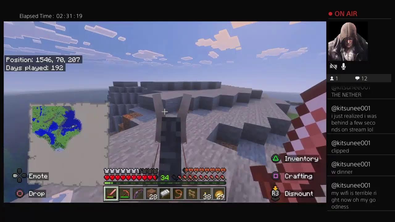 Progress on the Nether Portal & ChunkBase! DavisTheFNAFfan's Live Minecraft PS4 Broadcast