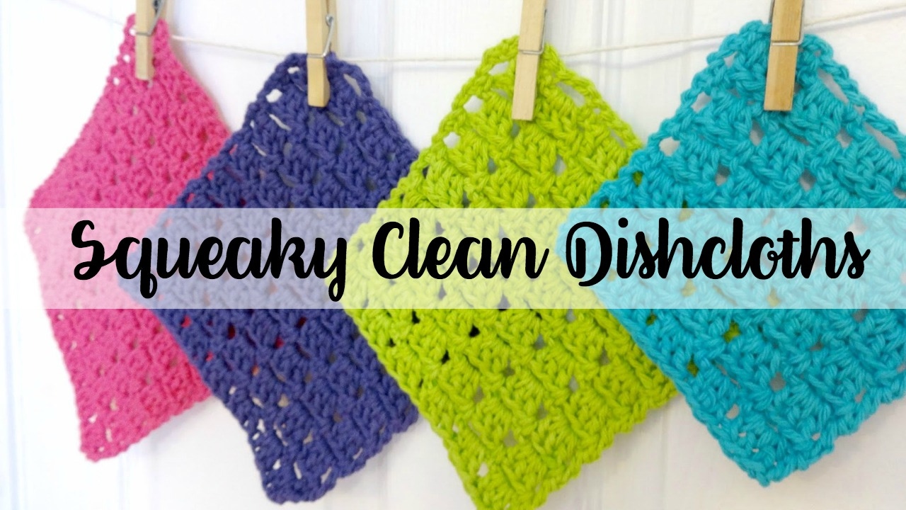 How To Crochet Sparkling Clean Dishcloths (Four Different Sizes!)