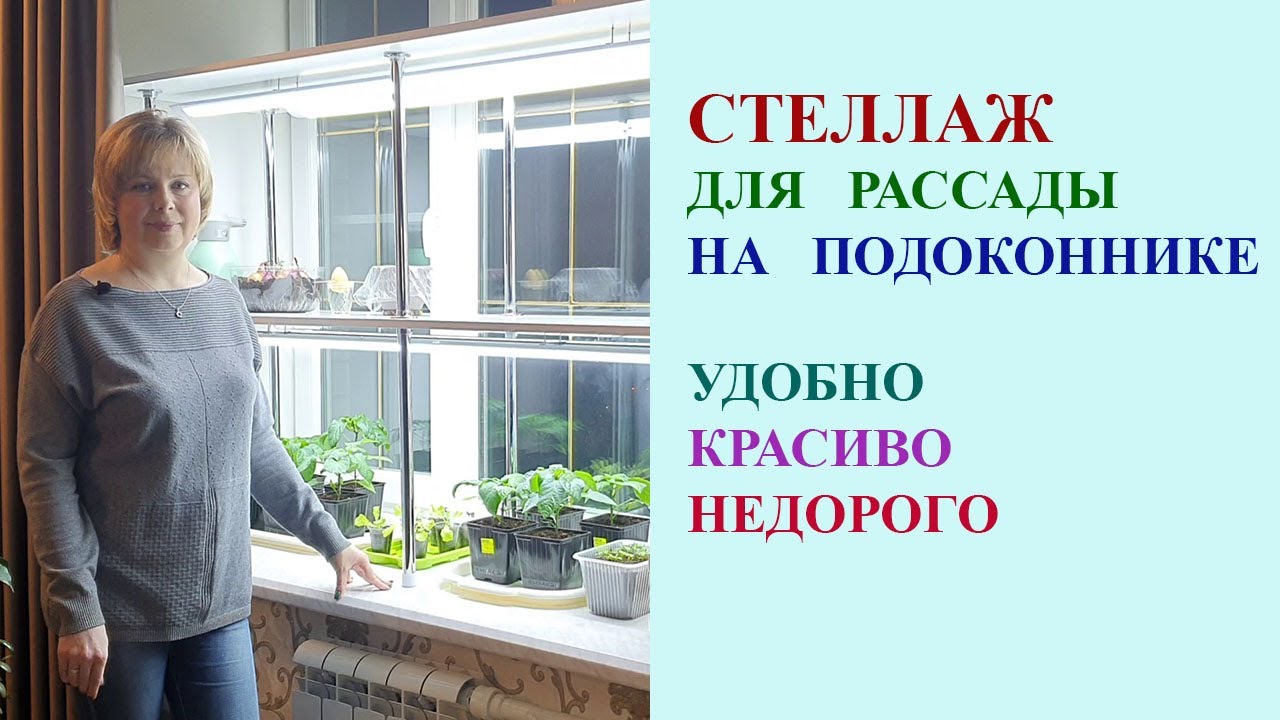 Стеллаж для рассады на подоконнике. Удобно. Красиво. Недорого.