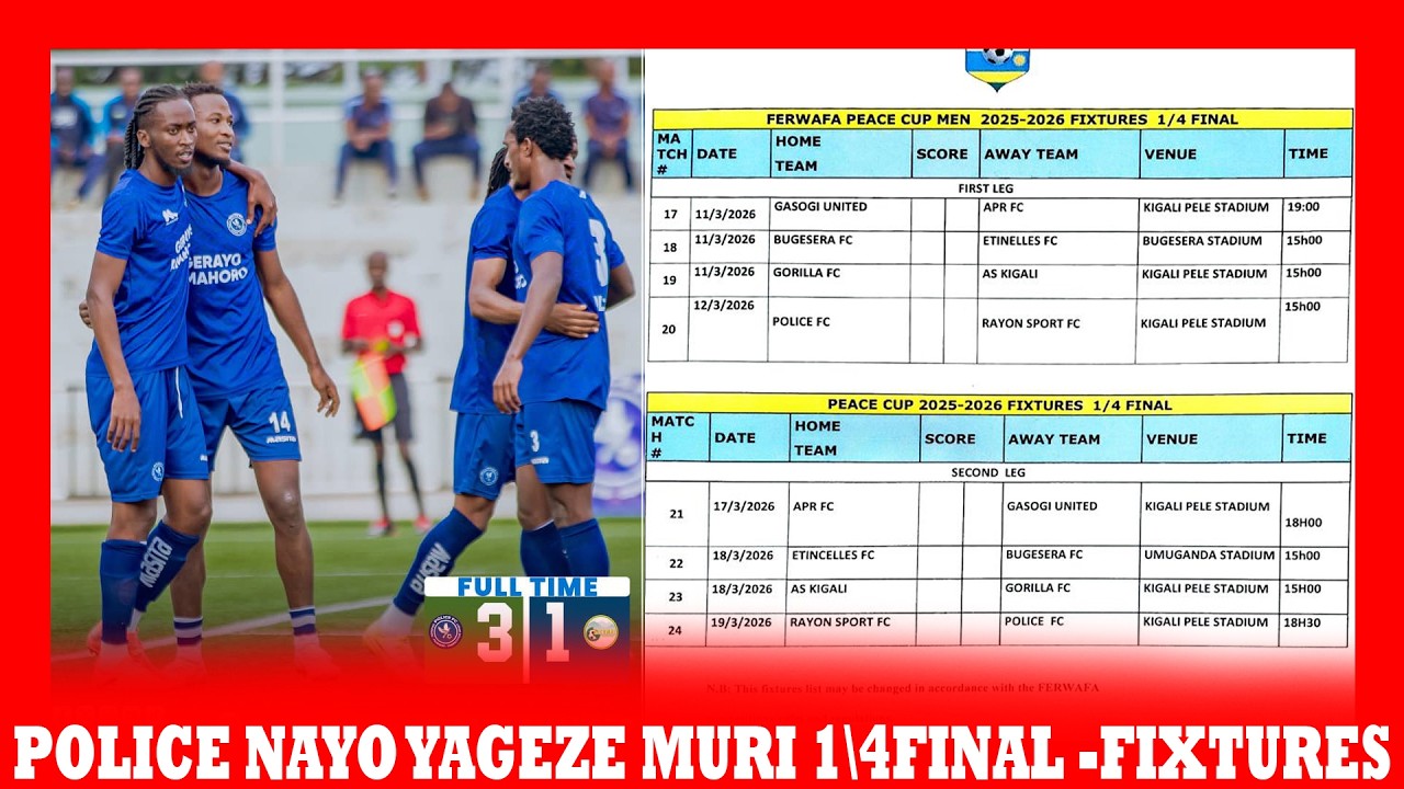 RAYON IRIPIMA NA POLICE FC! KNC YAHIGIYE GUSEZERERA APR FC MURI PEACE CUP | AMATIRIKI YATANGAJWE