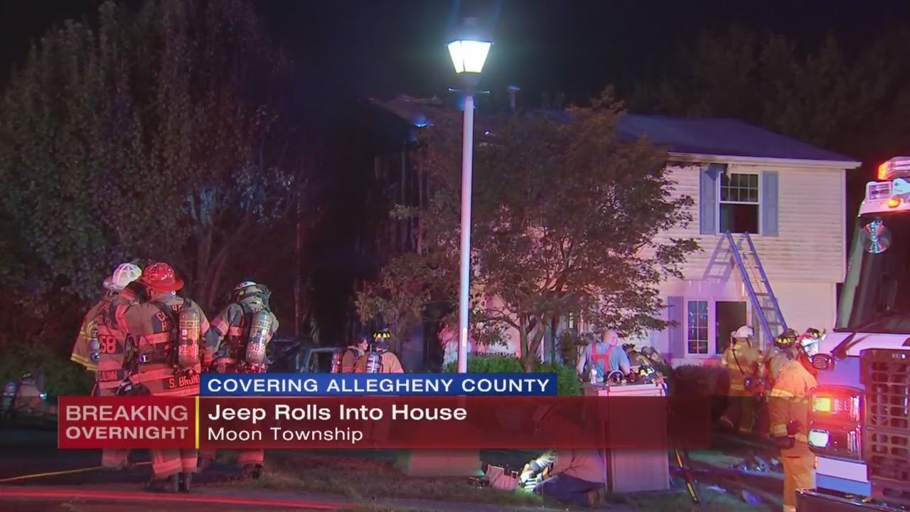 SUV rolls into Moon Township house, strikes gas line and causes massive fire