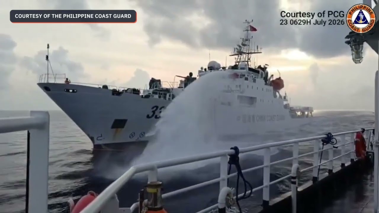 China uses water cannons on Philippine ships close to Bajo de Masinloc