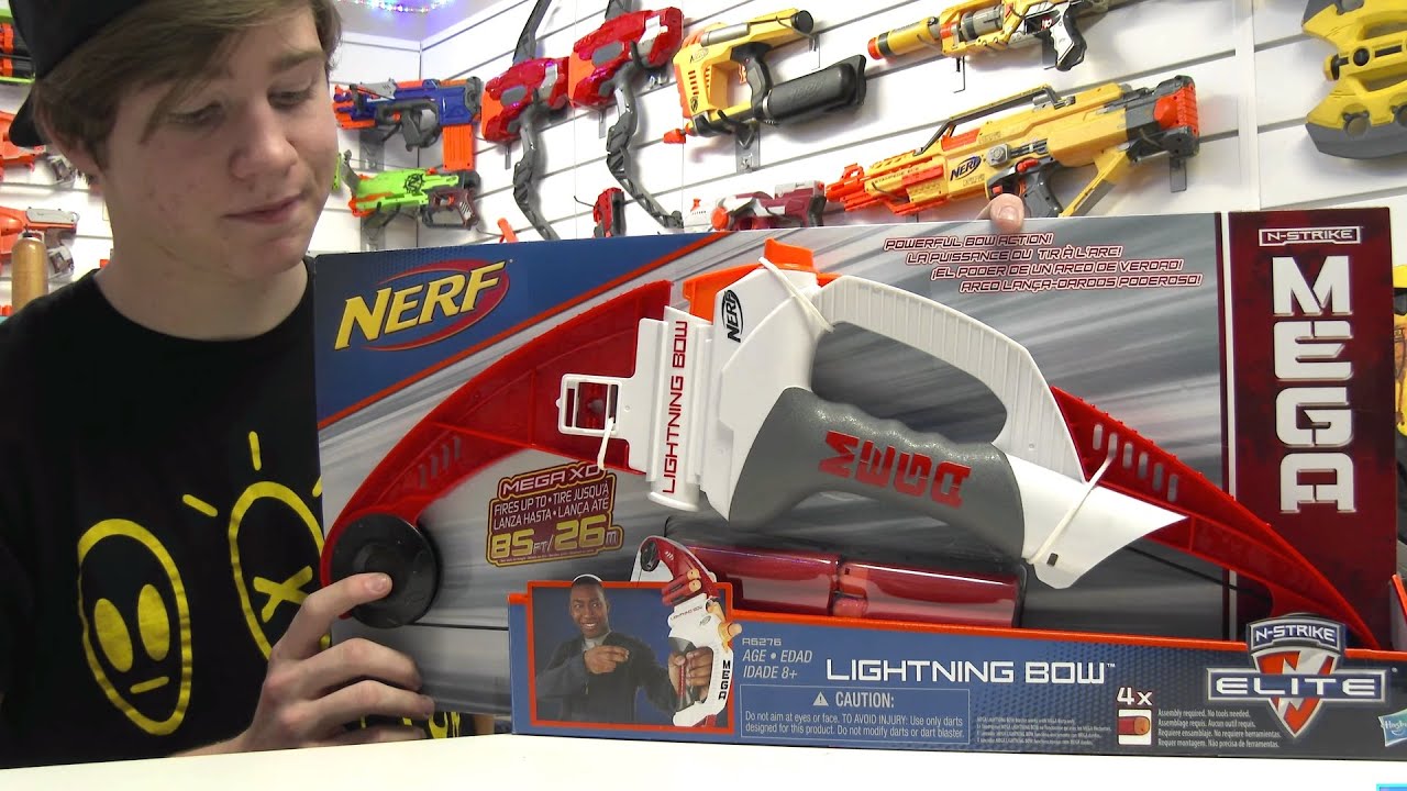 Nerf N-Strike Elite MEGA Lightning Bow Unboxing and Review