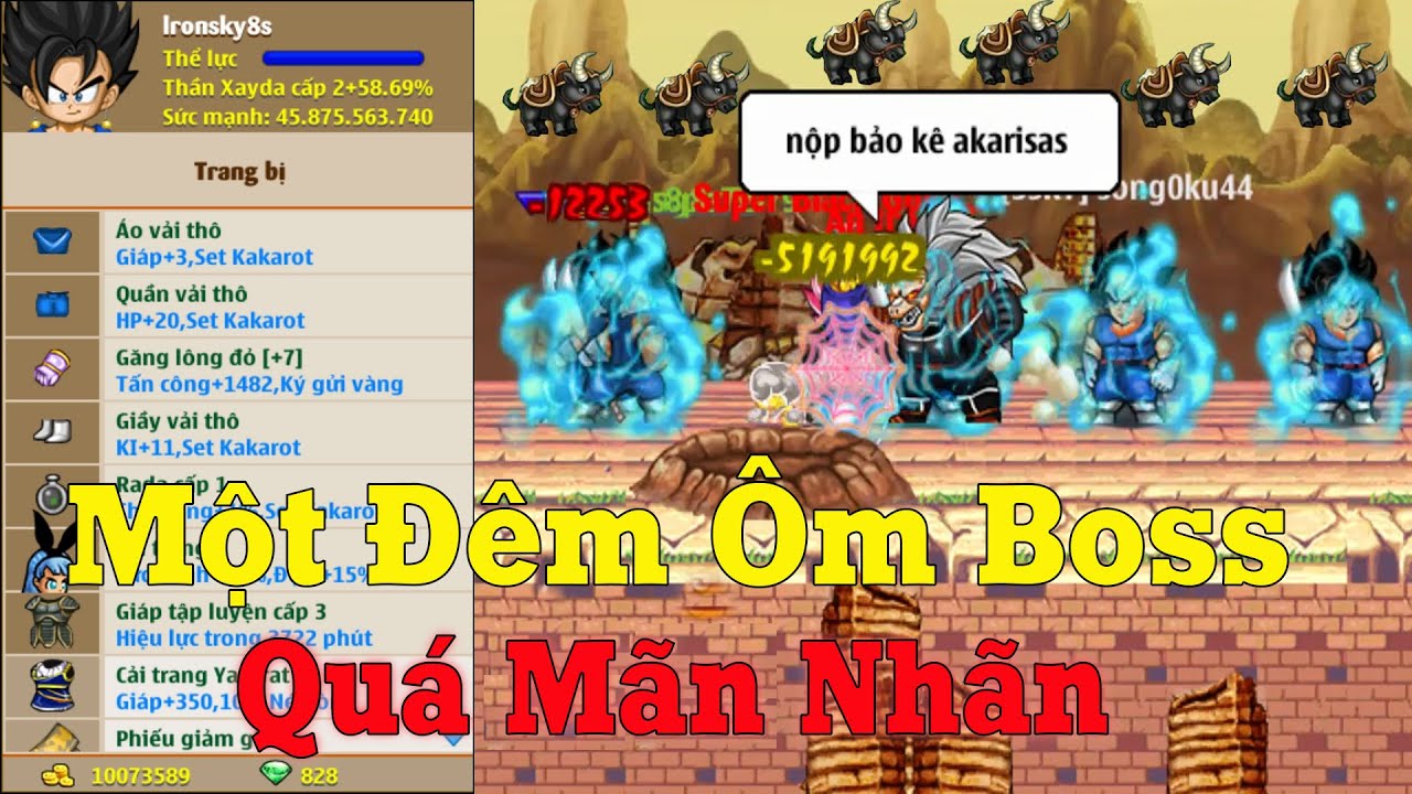 Ngọc Rồng Online - Cầm Ironsky8s Săn Boss Đ&ecirc;m Cuối Năm Cực K&igrave; M&atilde;n Nh&atilde;n