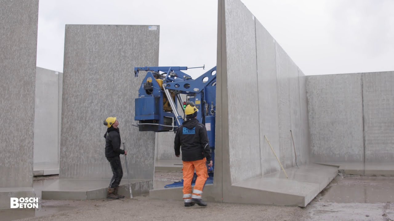 Bosch Beton plaatste honderden meters keerwanden bij Bruil in Geertruidenberg voor opslagvakken