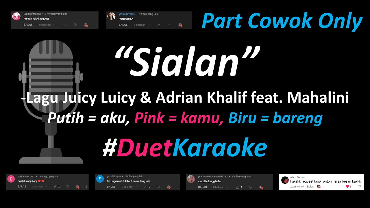 Juicy Luicy & Adrian Khalif feat. Mahalini - Sialan (Duet Karaoke Version - Part Cowok Only) | Cover