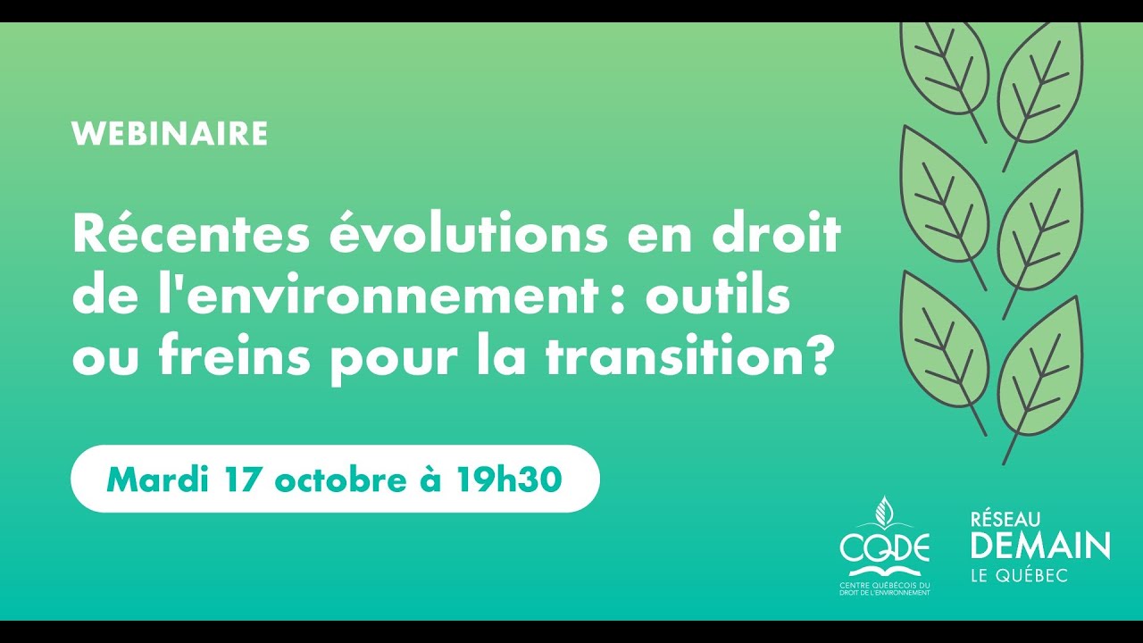 Évolutions récentes en droit de l'environnement Québec/Canada (octobre 2023)