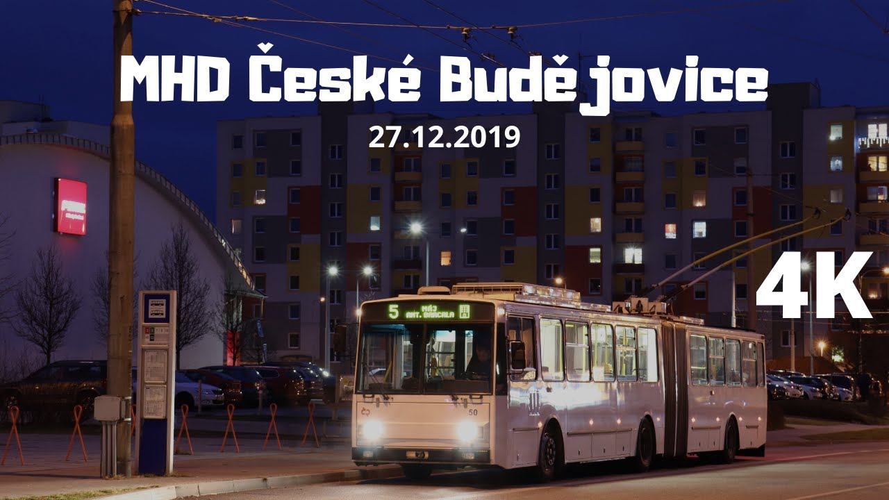 4K | [České Budějovice] MHD České Budějovice 27.12.2019 | Trolejbusy, autobusy
