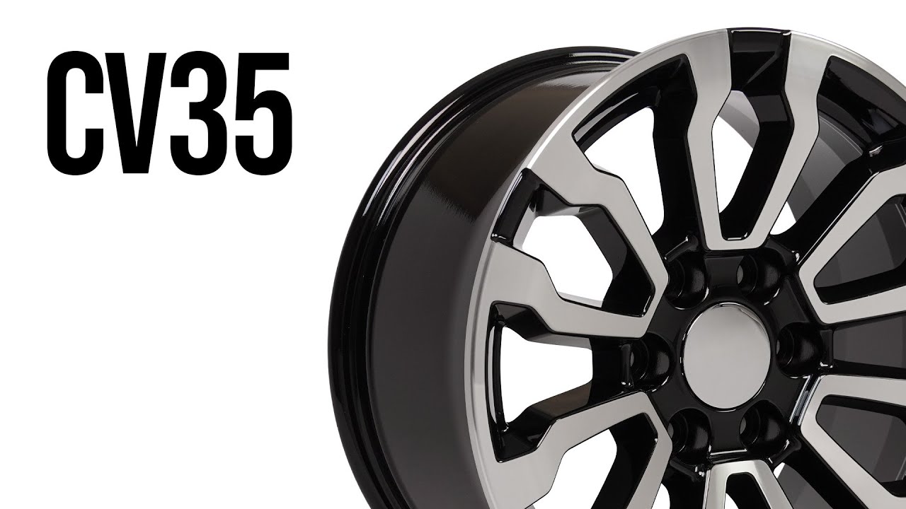 Fit's GM Trucks and SUVs - OE Wheels CV35 Black Machined 18x8.5