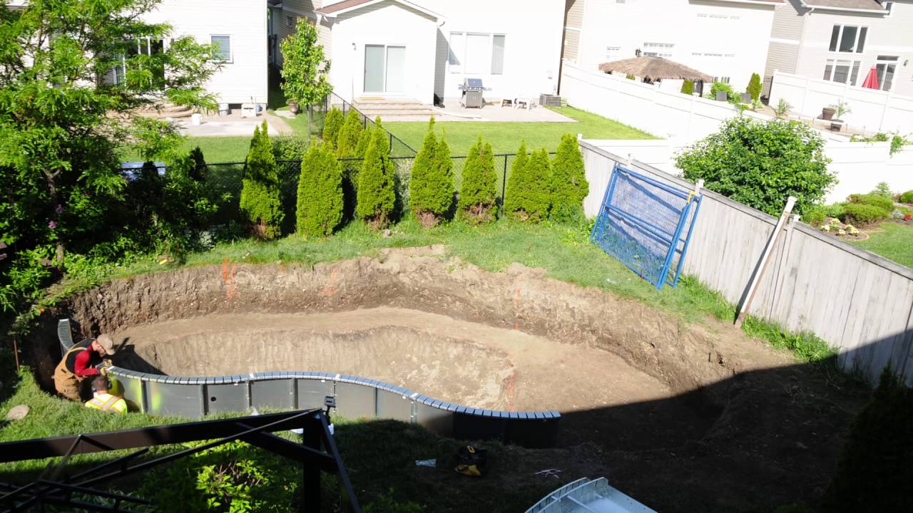 Vinyl Liner Inground Pool Installation - timelapse