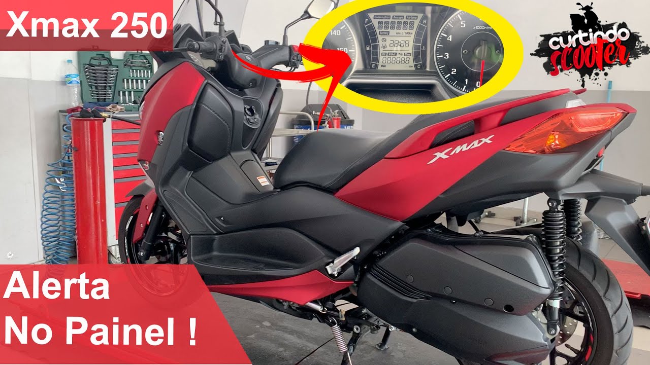 Alerta no Painel da Xmax 250!!!  - Revisão de 5.000 km na Feltrin Aeroporto.