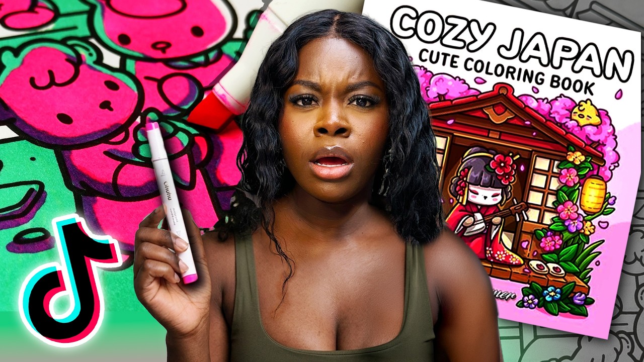 Using ONLY 2 Markers in VIRAL Coloring Book (This was SO hard!)