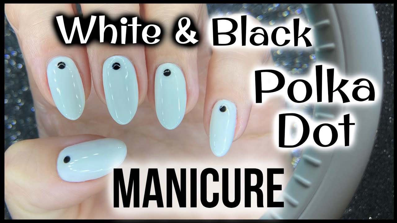 White and Black Polka Dot Manicure | Tutorial | StyleByZaza