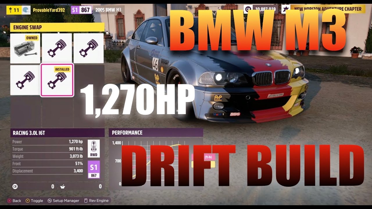 FORZA HOIZON 5- BEST M3 DRIFT BUILD - (1,270HP 2005 BMW M3 DRIFT BUILD/TUNE)